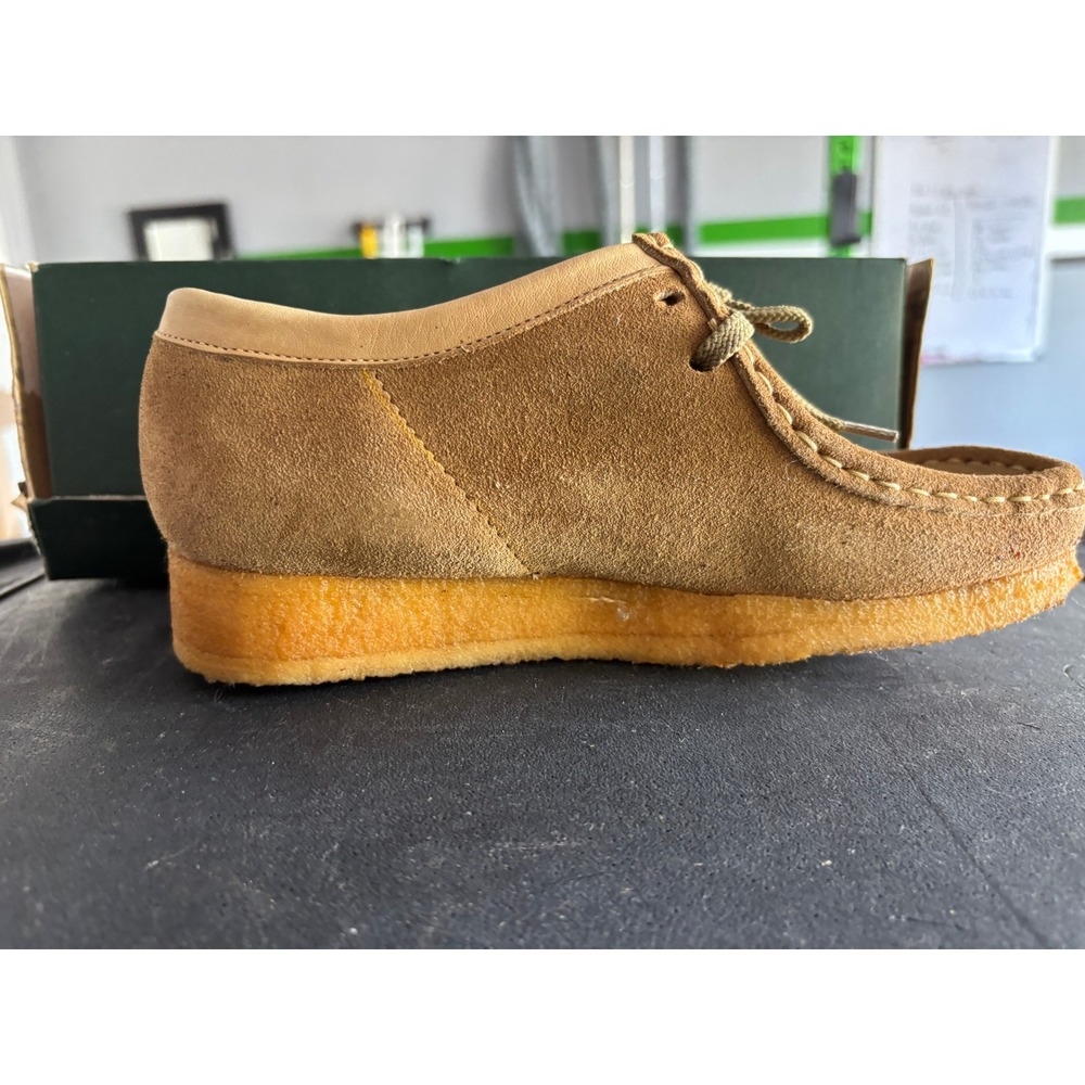 Clarks Wallabees Womens 6 Tan Deerskin Suede Moccasin Crepe Sole Shoes P124TS - Picture 5 of 8